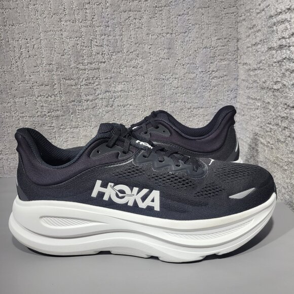 Hoka One One Bondi 9 Men's Size US 12D Black White Athletic Running Sneakers. - Picture 7 of 15
